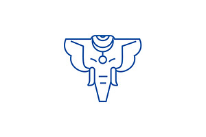 Elephant, India Line Icon Concept