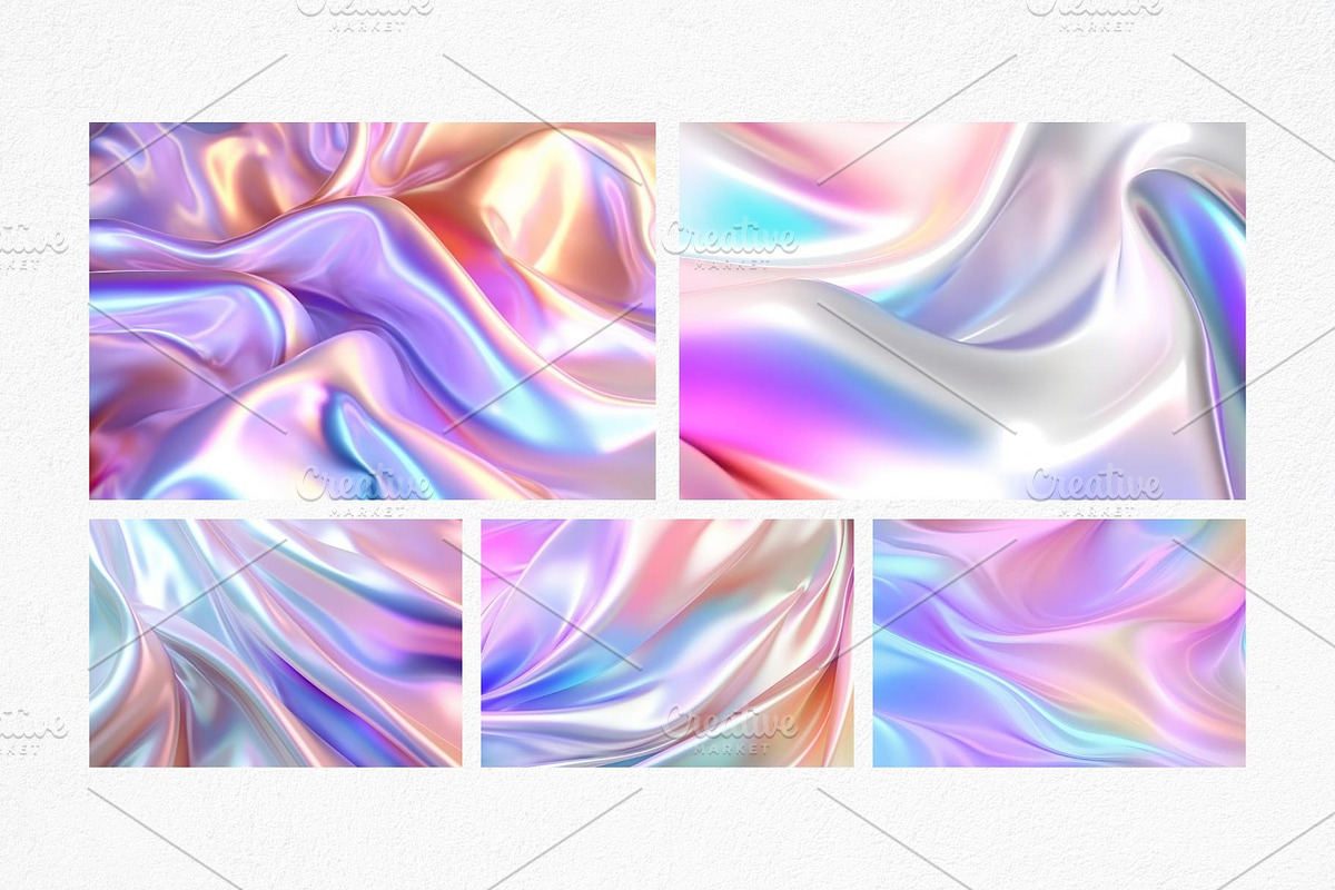 Pastel Hologram Textures Background, a Background Graphic by MergeIdea (Photo 2 of 3)