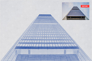 Architect Blueprint Photoshop Action