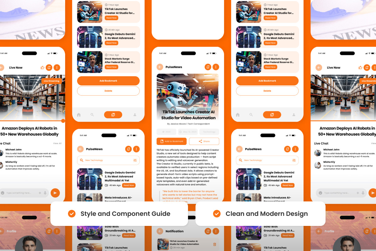Pulse - News Portal Design Template, an App Template by productype1 (Photo 3 of 5)