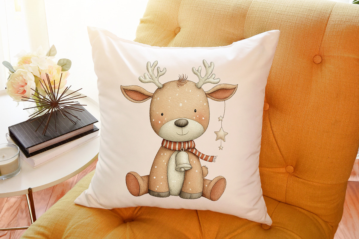 Pink Christmas Watercolor Clipart, an Illustration by Sublimation Artist (Photo 6 of 6)