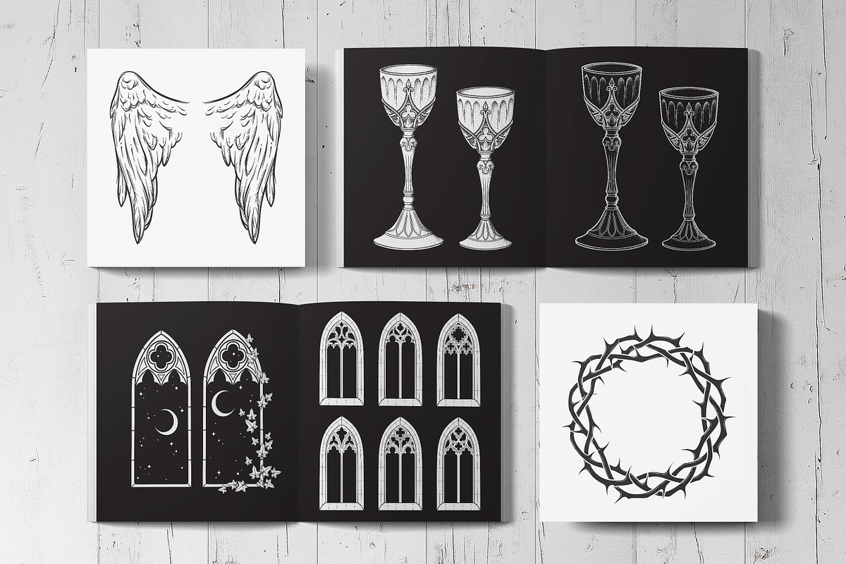 Holy Hearts Hand Drawn Vector Arts, a Decorative Illustration by Croisy (Photo 6 of 7)