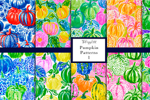 Seamless Preppy Pumpkin Patterns
