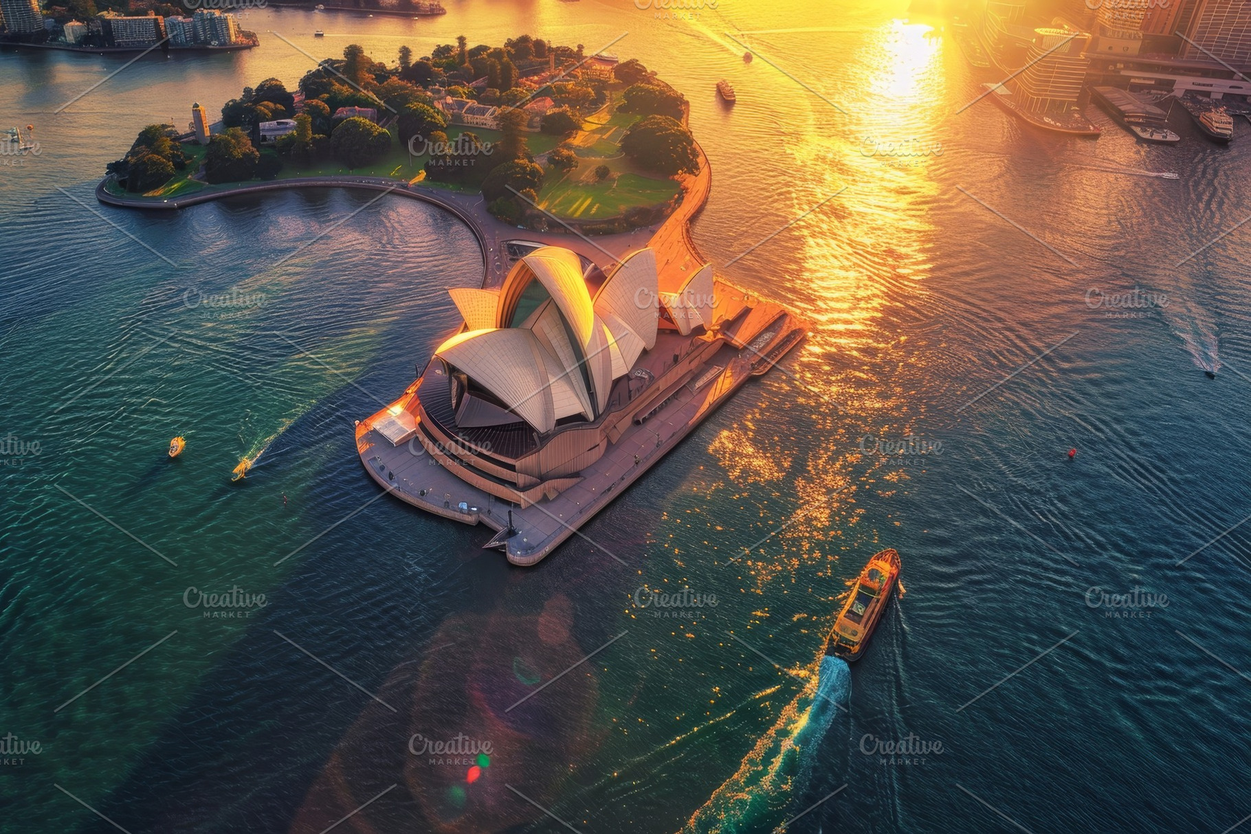 The iconic Sydney Opera House is bea, a Photo by Tanuart