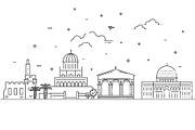 Linear Vector Icon for Israel, an Outline Icon by Tettygreen (Thumbnail 2 of 2)