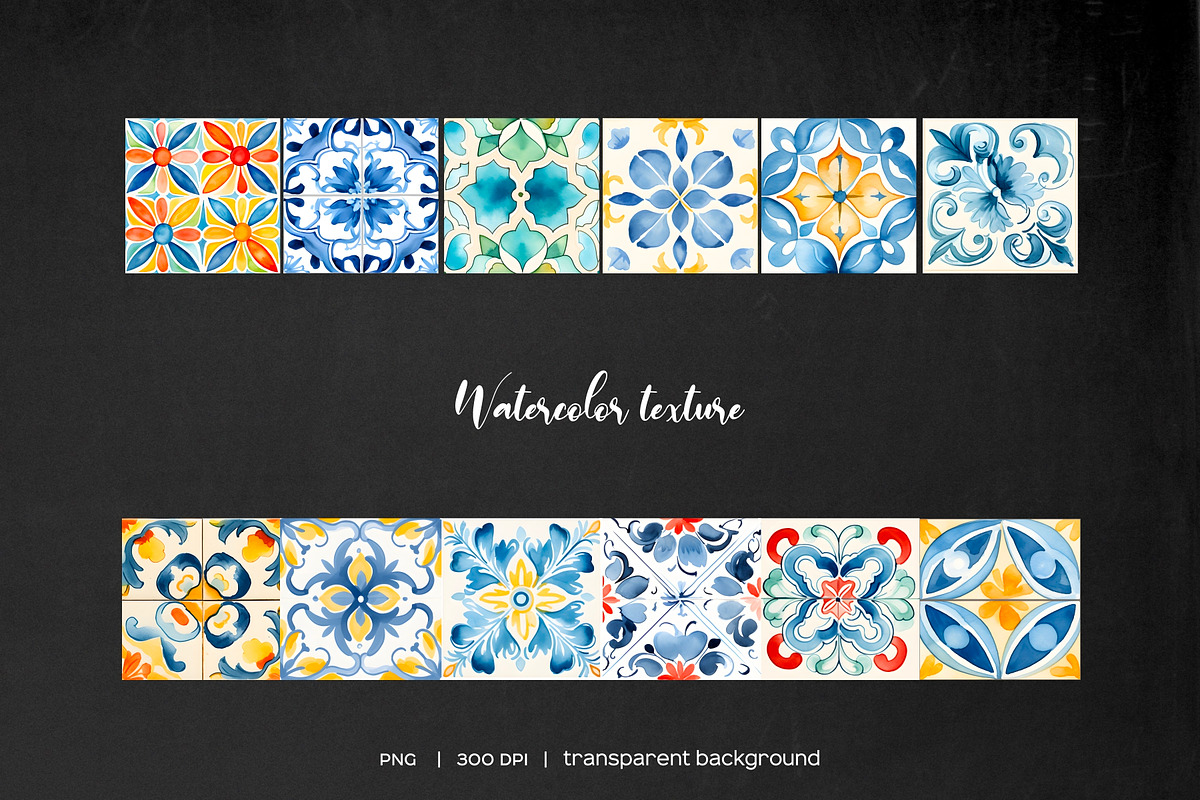 Watercolor seamless tiles clipart, a Pattern Graphic by Art and Funny (Photo 6 of 6)