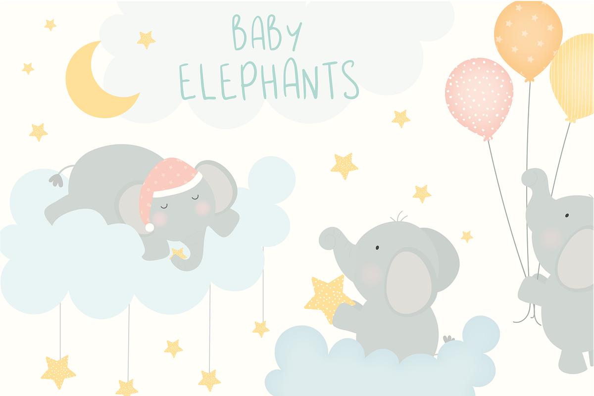 Baby Elephants, an Animal Illustration by Poppymoondesign (Photo 1 of 3)