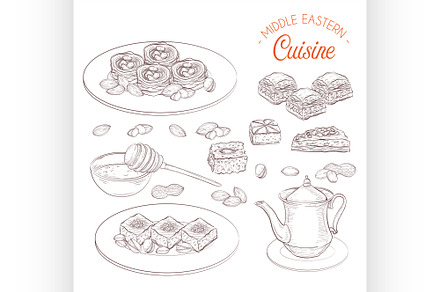 Arabic Food. Middle Eastern sweets a