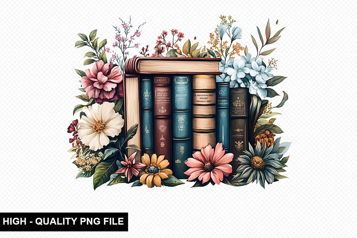Watercolor Floral Books Clipart Bund, a Graphic by crative8112 (Photo 8 of 11)