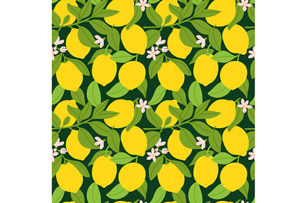 Lemons seamless pattern. Repeated, a Food Illustration by Vectorbuum