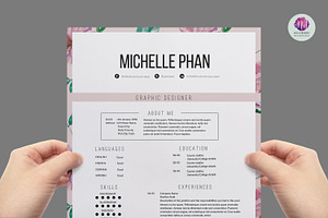 Floral 1 page resume template, a Resume Template by Chic templates