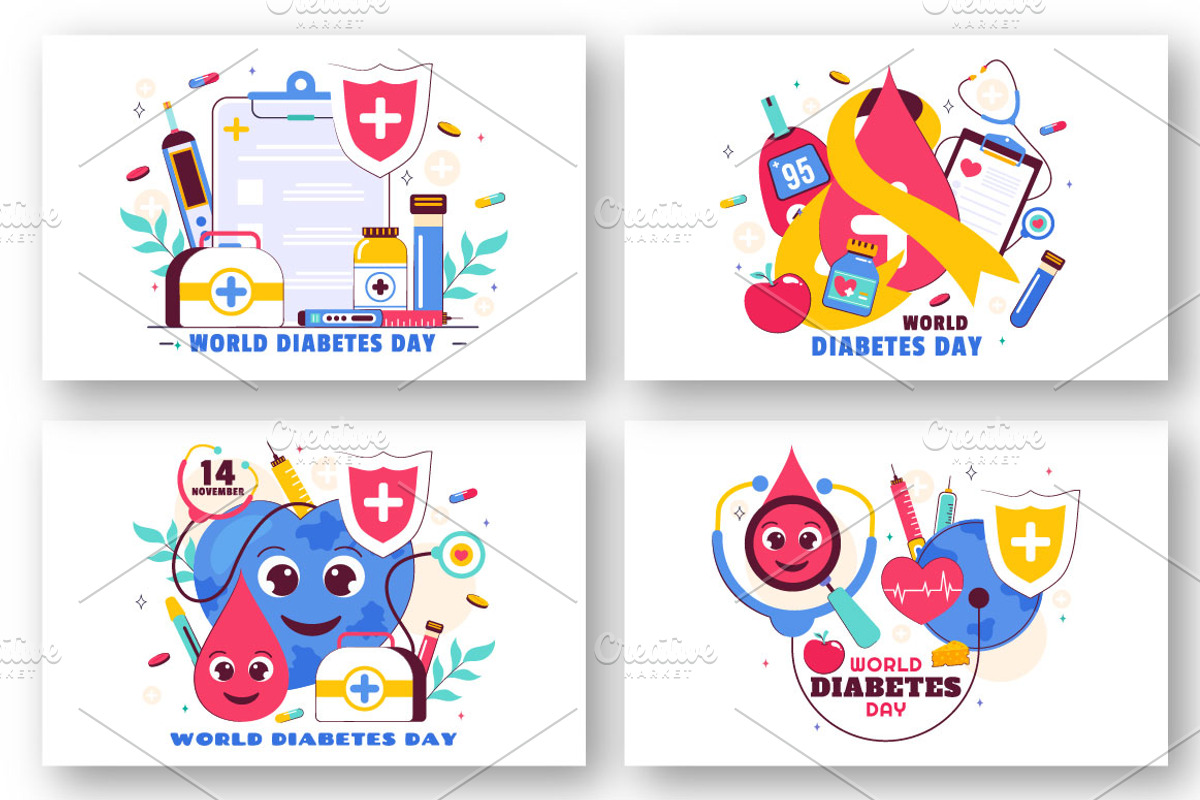 11 World Diabetes Day Illustration, a Healthcare Illustration by denayunebgt (Photo 3 of 5)