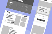 Coworking Space Wireframe Website, a Wireframe Template by INSPR STD (Thumbnail 3 of 6)