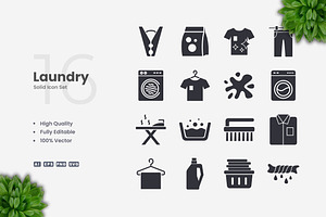 Laundry Solid Icons, an Icon by Upnowgraphic