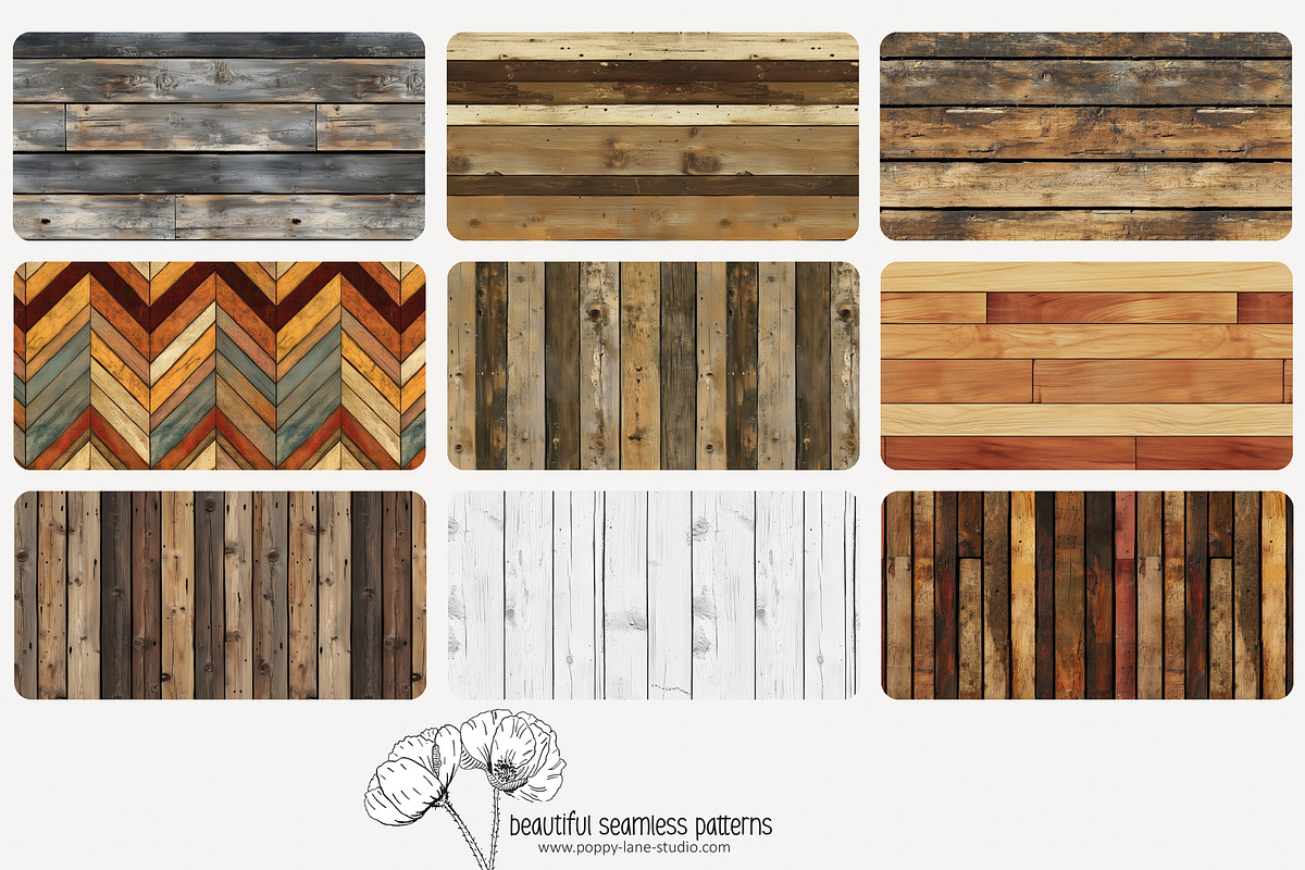 80 wood plank seamless pattern, a Pattern Graphic by Poppy Lane Studio (Photo 3 of 11)