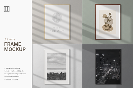 A4 Frame Mockup, a Print Template by Lelu Art Design
