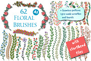 Color floral brushes and elements AI, a Brush Add-On by SHMEL_Studio (Thumbnail 1 of 6)