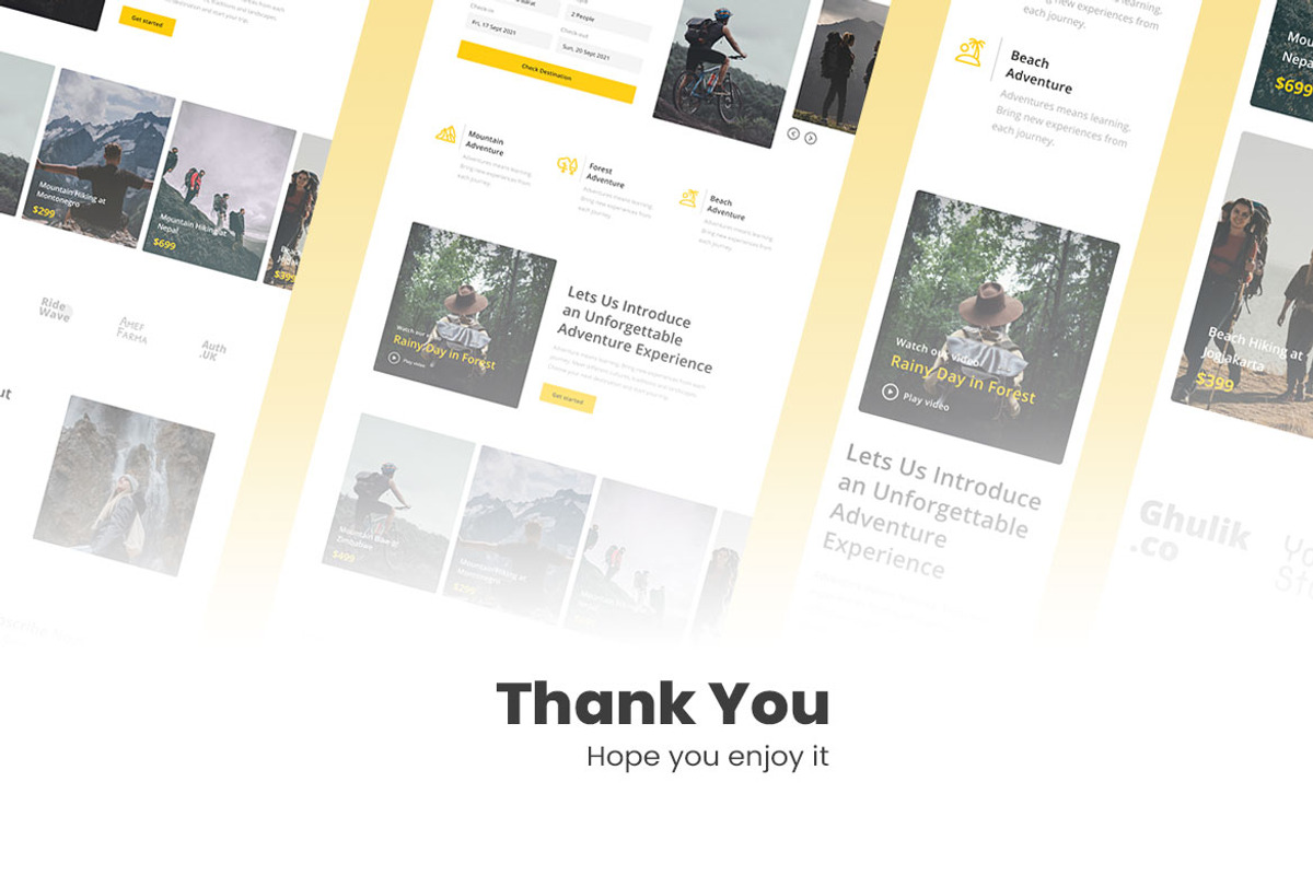 Adventure Travel Web Design, a Wireframe Template by INSPR STD (Photo 6 of 6)