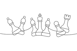 Set of five chess pieces in elegant, a Sport Illustration by GraphiShop
