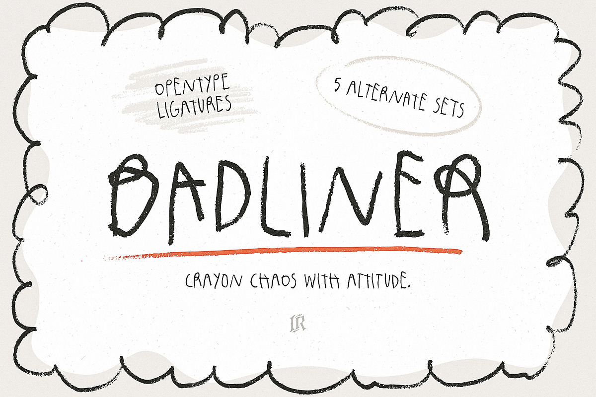 Badliner – Crayon Font, a Handwritten Font by Ivan Rosenberg (Photo 1 of 12)