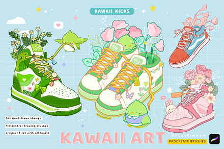 Procreate Kawaii Sneaker Brush Pack