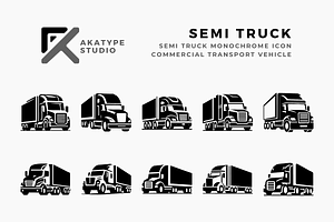 Semi Truck Icon Vector, an Icon by Akatype Studio