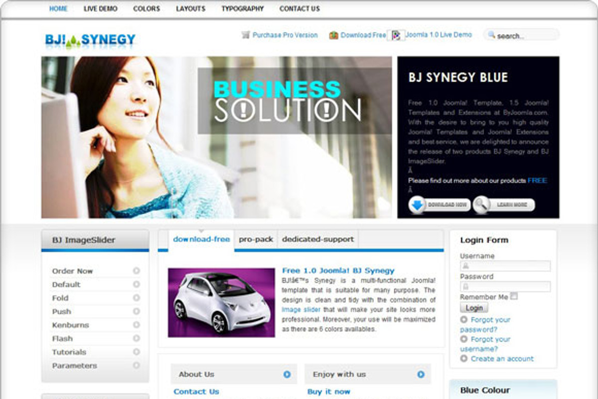 BJ Synegy Free Joomla 1.5 Templates, a Websites & App Template by Digipieces (Photo 1 of 2)