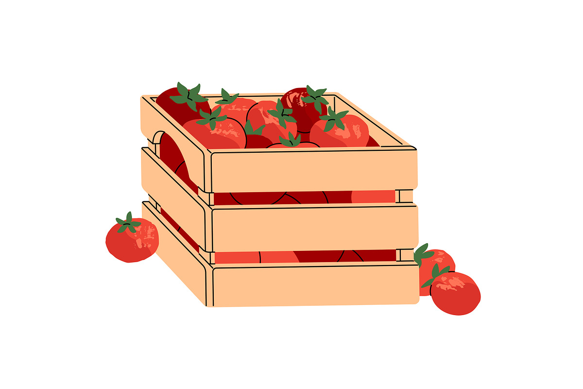 Fruit & vegetables boxes set, banner, a Food Illustration by PaperTrident (Photo 5 of 13)