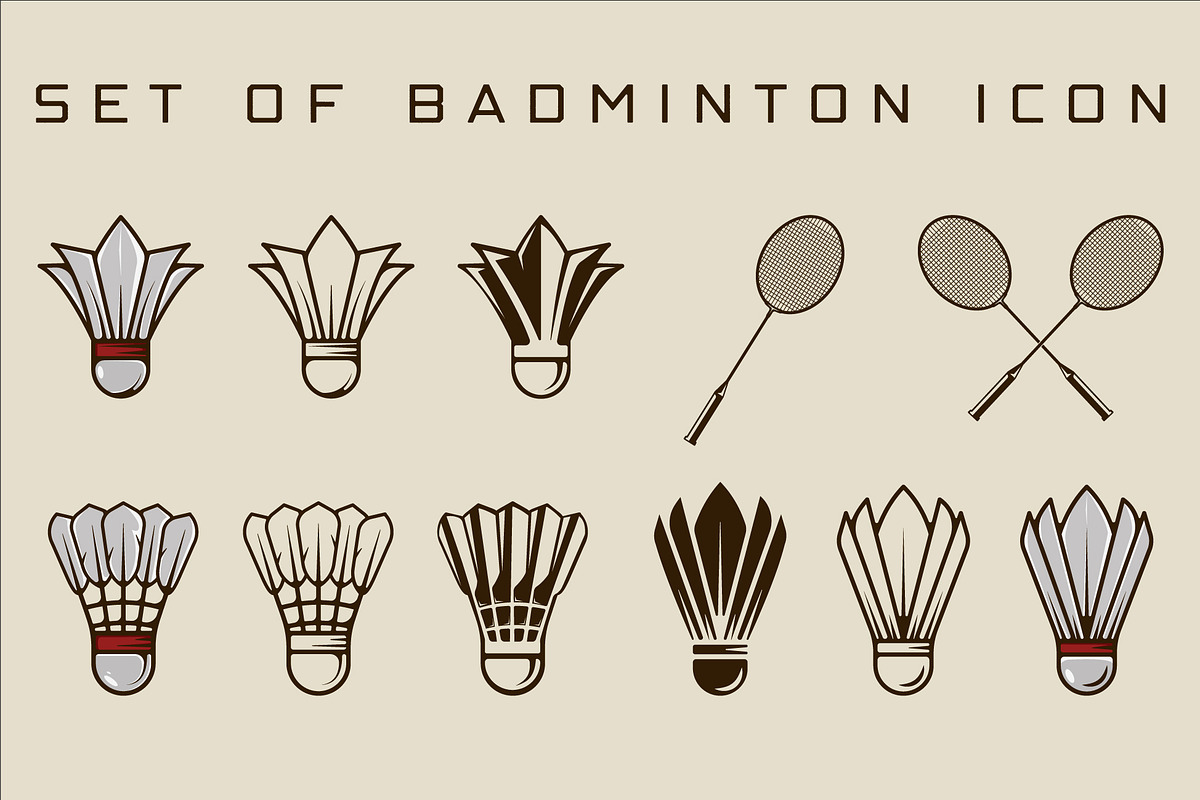 set of icon badminton vector design, a Branding & Logo Template by zyxroun shop
