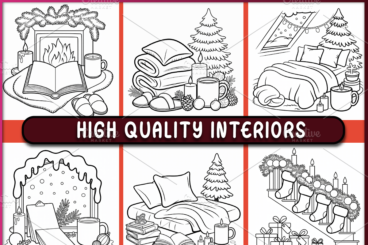 Aesthetic Christmas Homebody Colorin, a Seasonal Illustration by Ink Gallery (Photo 2 of 4)