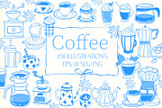 Cofee Drinks line art, a Food Illustration by Carpet Tapete Pretzel (Thumbnail 1 of 8)