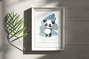 Funny Panda - Color Pencil Clipart