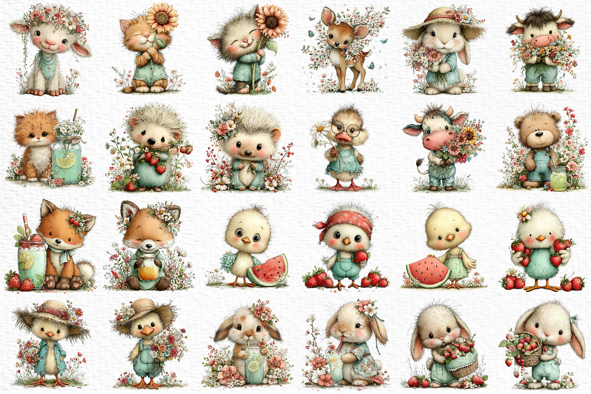 Whimsical Summer Baby Animals Clipar, an Illustration by Craft Nest (Photo 5 of 12)