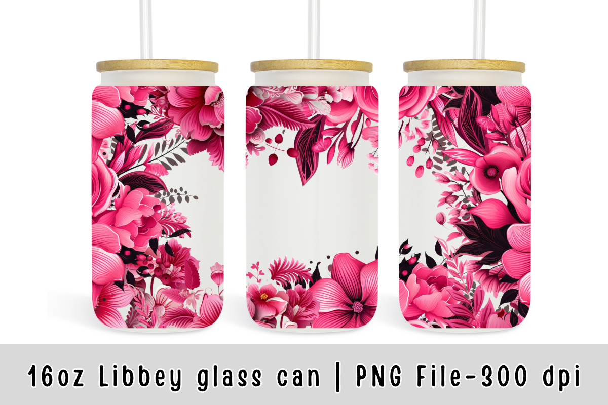 16 oz Libbey Glass Can Flowers, a Graphic by SindyPrintDesign (Photo 2 of 9)