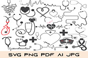 Stethoscope Svg Png Bundle, an Education Illustration by Digi_Design_World (Thumbnail 1 of 4)