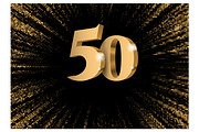 Anniversary 50. Card gold 3d numbers, a Decorative Illustration by Sunny (Thumbnail 2 of 2)
