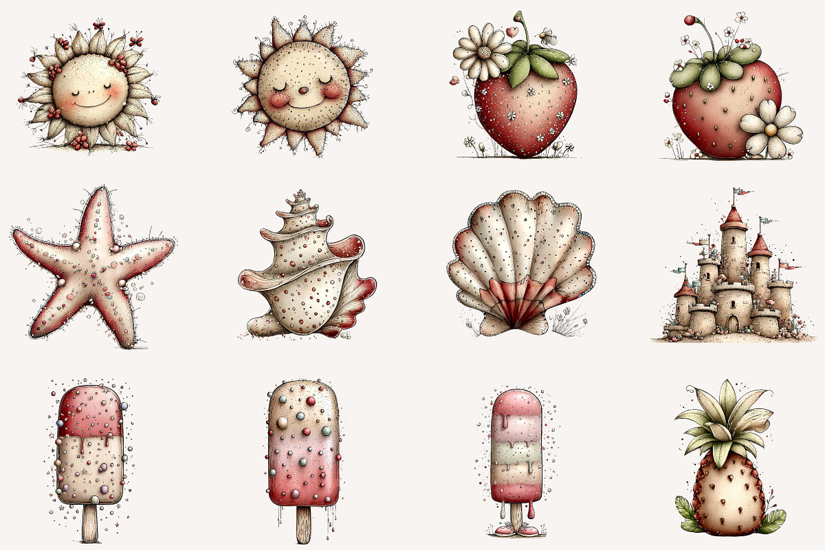 Whimsical summer Clipart, an Illustration by Designworld (Photo 2 of 5)