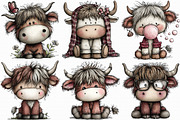 Quirky Highland Cow PNG, an Illustration by Libby Wishes (Thumbnail 3 of 8)