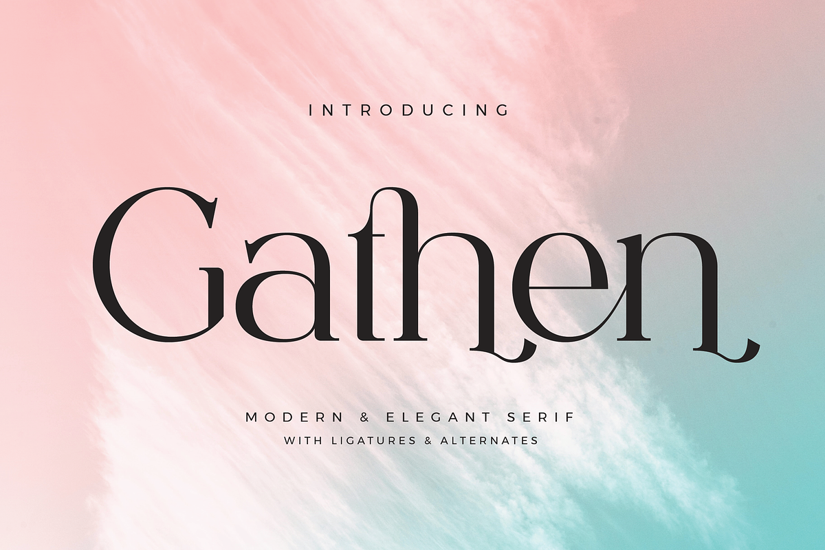 Gathen - Stylish Serif Font, a Serif Font by Aqeel_Art (Photo 1 of 10)