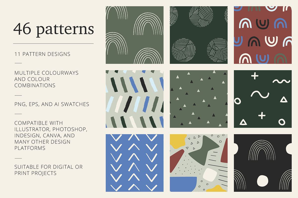 Boho Abstract Seamless Patterns, a Pattern Graphic by KT Designs (Photo 2 of 8)