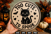 Halloween Black Cat Round Sign SVG, an Object Graphic by Layerology (Thumbnail 1 of 3)