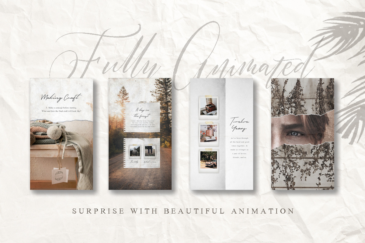 ANIMATED Rustic Paper Instagram Pack, a Social Media Template by Eviory (Photo 6 of 14)
