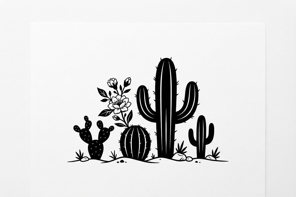 60 Desert Cactus Floral Silhouette, a Seasonal Illustration by Amazin_art (Photo 6 of 24)