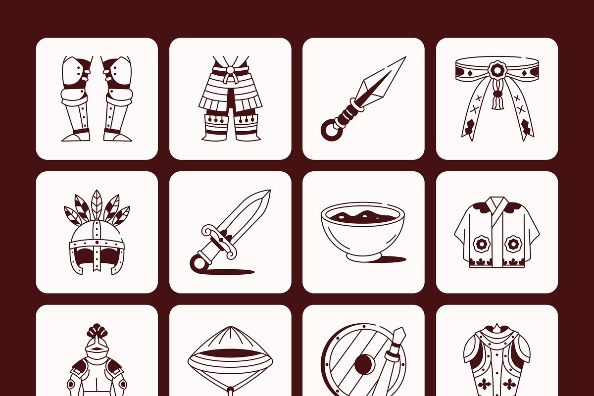 Samurai Drawing Art Set, a Person Illustration by Vectors Market (Photo 7 of 8)