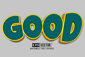 Good Vector 3d Editable Text Effect