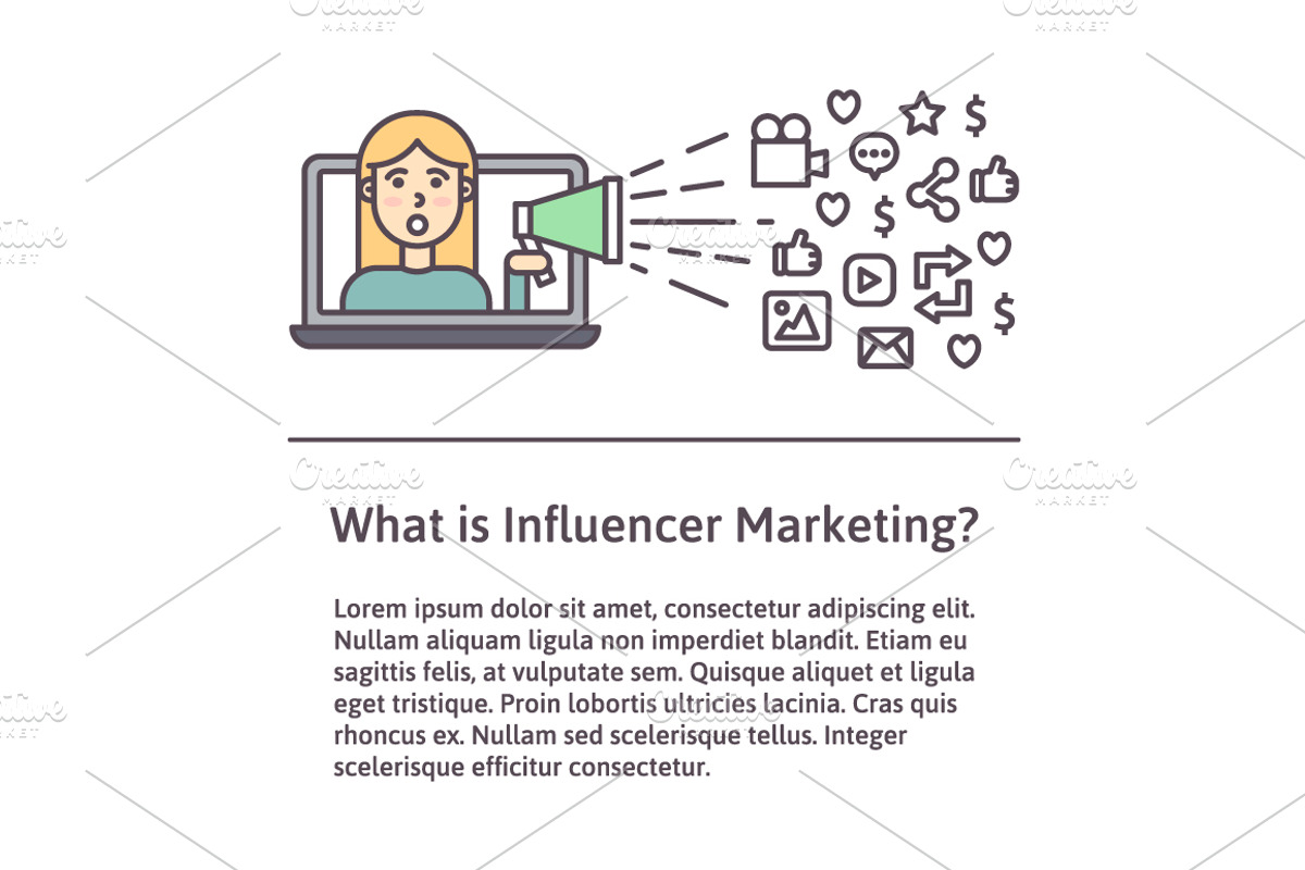 Influencer Marketing Set, a Person Illustration by Asya Malysheva (Photo 4 of 9)