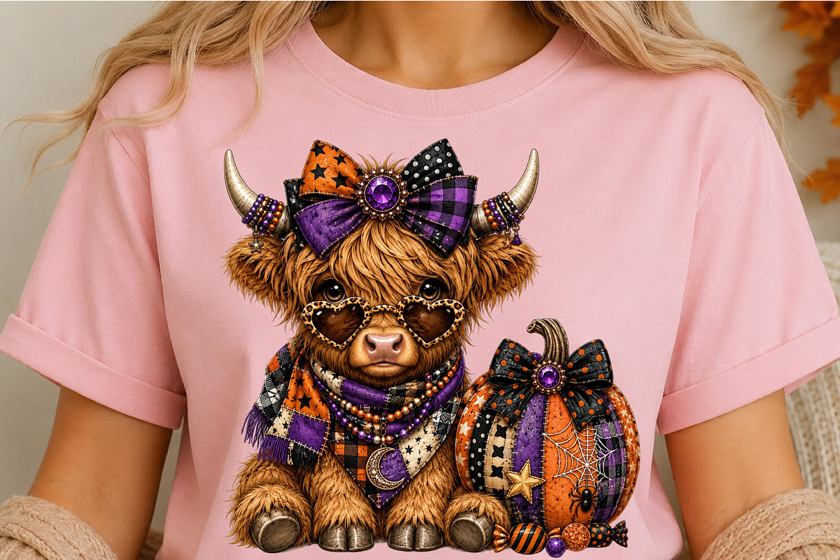 Glam Jeweled Highland Cow PNG, a Seasonal Illustration by DreamCafeArt (Photo 5 of 6)
