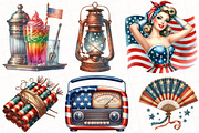 Vintage Retro 4th Of July Clipart, an Illustration by OK Design (Thumbnail 3 of 5)