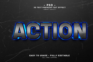 Action 3D Editable Psd Text Effect, a Layer Style Add-On by Md Jahidul99