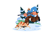 Hunters hunting, shooting in forest, a Person Illustration by PaperTrident (Thumbnail 5 of 6)